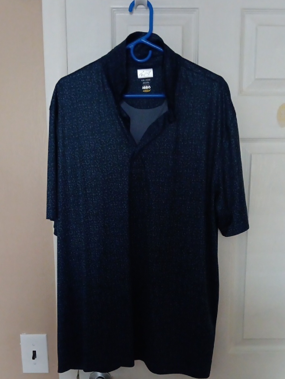 adidas Men's Short Sleeve Polo in Navy with Subtle Sheen